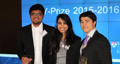 Y-Prize 2015-2016 winners Siddharth Shah, Shashwata Narain & Alexander David
